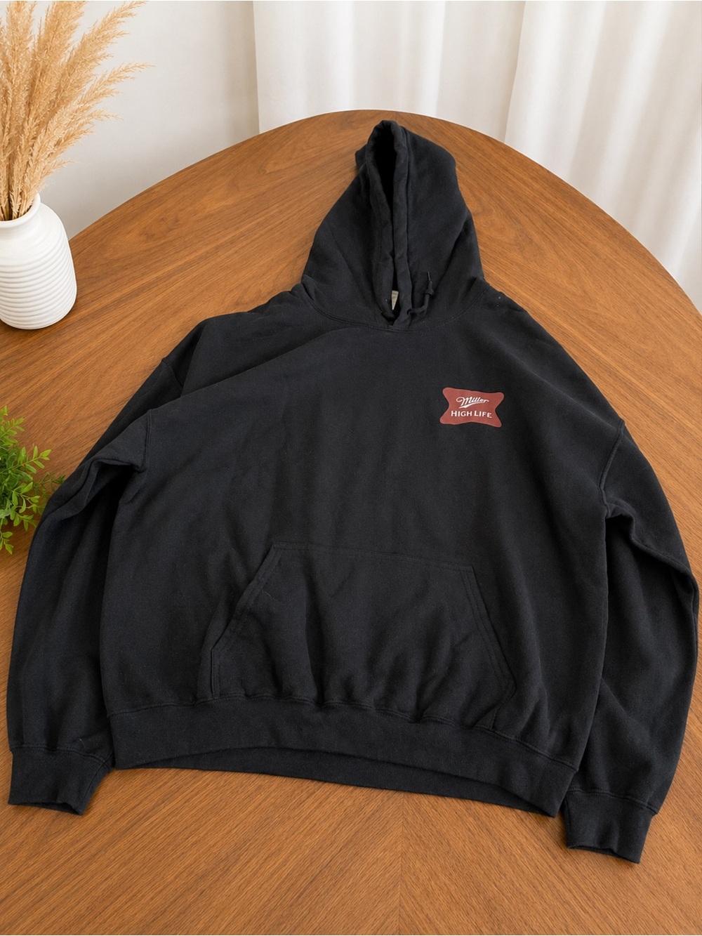New! Men’s Miller High Life Black Logo Pullover Hoodie - Picture 1 of 3